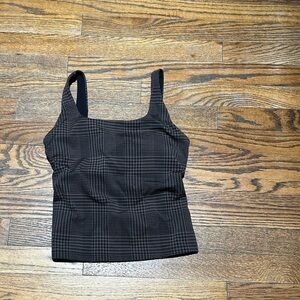 FLX Black Checkered Women's Tank Top w/ Support